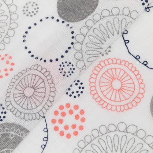 Ткань "PEPPY"   Ткань муслиновая   ФАСОВКА   EMBRACE   100\% хлопок   100 х  125 см  Shannon Fabrics whimsy circle coral