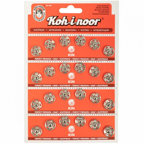 Кнопка пришивная "KOH-I-NOOR"   10 (KIN1000 №5)   металл  d 14 мм  4 x  6 шт. под никель