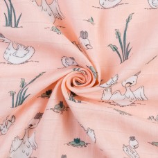Ткань "Shannon Fabrics"   Ткань муслиновая   SMD EMBRACE   100\% хлопок   125 см ± 2 см royal swans apricot