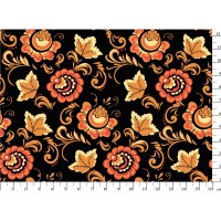 Ткань для пэчворка PEPPY   РУССКИЕ ТРАДИЦИИ   ФАСОВКА   50 x 55 см  110 г/кв.м ± 5   100\% хлопок РТ-16 черный