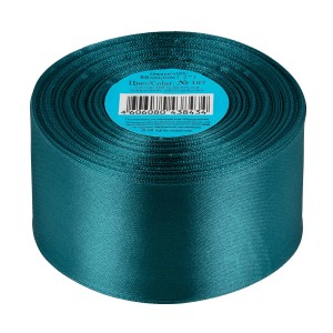 Лента атласная 50 мм ( 2 ")  "Gamma"   33 м ± 2 м №107 т-зеленый
