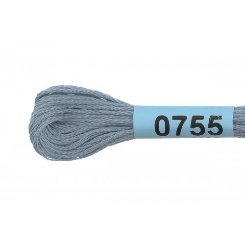 Нитки для вышивания "Gamma"    мулине  ( 0207-0819 )  100\% хлопок   24 x  8 м №0755 серо-голубой