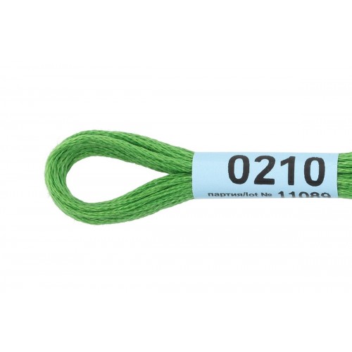 Нитки для вышивания "Gamma"    мулине  ( 0207-0819 )  100\% хлопок   24 x  8 м №0210 травяной