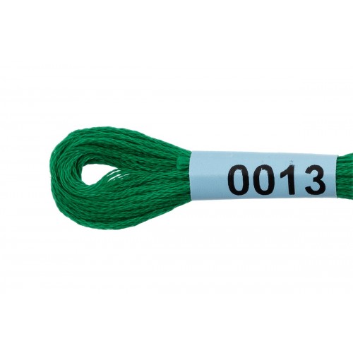 Нитки для вышивания "Gamma"    мулине  ( 0001-0206 )  100\% хлопок   24 x  8 м №0013 изумрудный