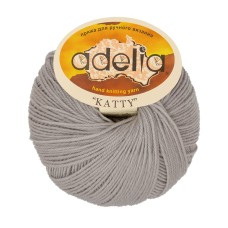 Пряжа ADELIA "KATTY"   100\% шерсть   10 шт. х  50 г  150 м ± 10 м №11 св.серый