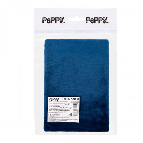 "PEPPY"   Плюш   PEV   ФАСОВКА   48 x 48 см  273 г/кв.м ± 5   100\% полиэстер 14 синий/royal blue