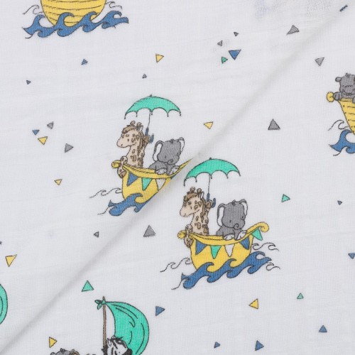 Ткань "PEPPY"   Ткань муслиновая   ФАСОВКА   SMD EMBRACE   100\% хлопок   100 х  125 см  Shannon Fabrics noah`s ark opal