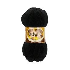 Пряжа ADELIA "KISS"   100\% полиэстер   10 шт. х  50 г  145 м ± 7 м №01 ЧЕРНЫЙ