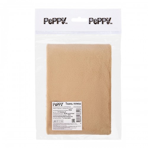"PEPPY"   Плюш   PEV   ФАСОВКА   48 x 48 см  273 г/кв.м ± 5   100\% полиэстер 41 бежевый/beige
