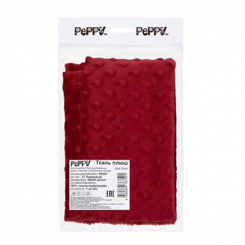 "PEPPY"   Плюш   PEVD   ФАСОВКА   48 x 48 см  309 г/кв.м ± 5   100\% полиэстер 27 бордовый