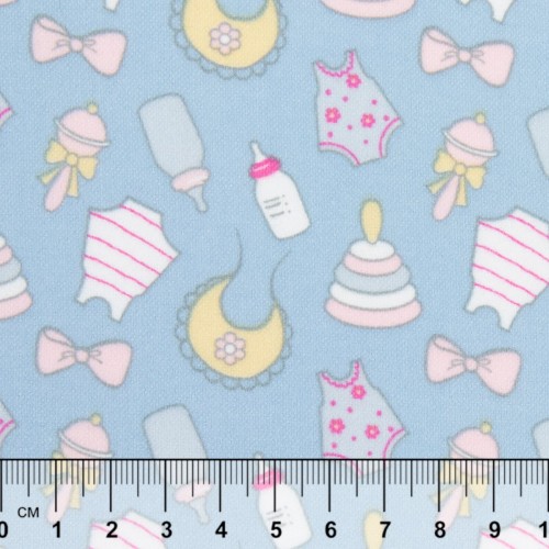 Ткань для пэчворка PEPPY   МОЛОЧНЫЕ СНЫ ФЛАНЕЛЬ   ФАСОВКА   100 x 110 см  175 г/кв.м ± 5   100\% хлопок МС-16 голубой