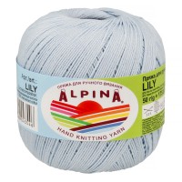 Пряжа ALPINA "LILY"   100\% мерсеризованный хлопок   10 шт. х  50 г  175 м ± 5 м №080 бл.голубой