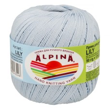 Пряжа ALPINA "LILY"   100\% мерсеризованный хлопок   10 шт. х  50 г  175 м ± 5 м №080 бл.голубой
