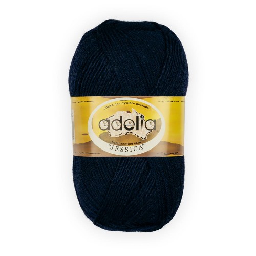 Пряжа ADELIA "JESSICA"   67\% шерсть, 33\% полиэстер   5 шт. х  100 г  260 м ± 10 м №12 т.синий