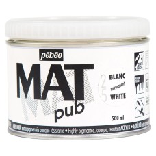 Краска акриловая "PEBEO"   экстра матовая Mat Pub №1   500 мл 257025 белый
