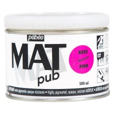 Краска акриловая "PEBEO"   экстра матовая Mat Pub №3   500 мл 257028 розовый флуоресцентный
