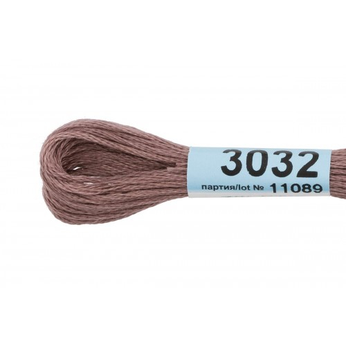 Нитки для вышивания "Gamma"    мулине  ( 0820-3070 )  100\% хлопок   24 x  8 м №3032 св.шоколадный