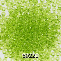 Бисер Чехия круглый 2   10/0   2.3 мм  500 г 50220(Ф175) салатовый