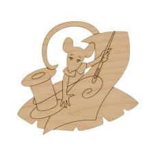 Заготовка для декорирования "Mr. Carving"   ВД-772   Подвеска "Крыса"   фанера   9  х 10 х  0.3 см  СК/Распродажа рукодельница (9х10 см)