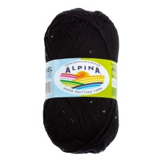 Пряжа ALPINA "ARIEL"   98\% акрил, 2\% пайетки   10 шт. х  50 г  150 м ± 10 м 04 чёрный