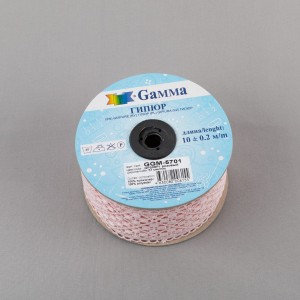 Гипюр "Gamma"   57 мм  GGM-5701   в пакете   10 м ± 0.2   Турция GP008PI розовый
