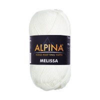 Пряжа ALPINA "MELISSA"   95\% вискоза, 5\% кашемир   10 шт. х  50 г  125 м ± 6 м №07 молочный