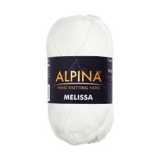 Пряжа ALPINA "MELISSA"   95\% вискоза, 5\% кашемир   10 шт. х  50 г  125 м ± 6 м №07 молочный