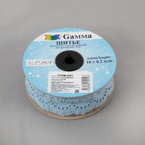 Шитье "Gamma"   42 мм  GYEM-4201   в рулоне   10 м ± 0.2 м  Турция св.голубой