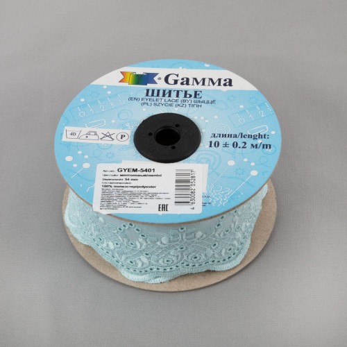 Шитье "Gamma"   54 мм  GYEM-5401   в рулоне   10 м ± 0.2 м  Турция ментоловый