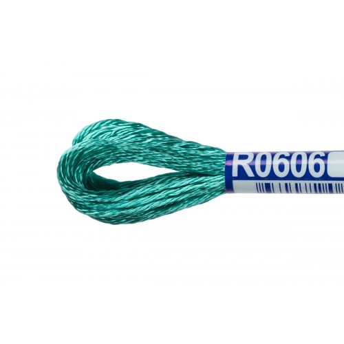 Нитки для вышивания "Gamma"   мулине   100\% вискоза   12 x  8 м R0606 бирюза