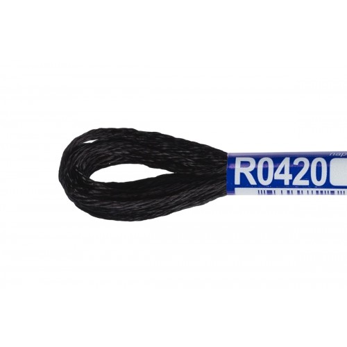 Нитки для вышивания "Gamma"   мулине   100\% вискоза   12 x  8 м R0420 ЧЕРНЫЙ