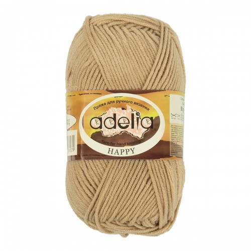 Пряжа ADELIA "HAPPY"   100\% акрил   10 шт. х  50 г  128 м ± 7 м №03 бежевый