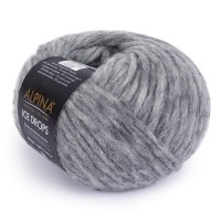 Пряжа ALPINA "ICE DROPS"   58\% альпака, 14\% шерсть, 28\% полиамид   10 шт. х  50 г  150 м ± 5 м №02 серый