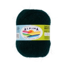 Пряжа ALPINA "WHITE RABBIT"   55\% пух кролика, 45\% нейлон   10 шт. х  50 г  300 м ± 15 м №214 т.зеленый