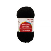Пряжа из Троицка "Пушинка"   50\% шерсть, 50\% козий пух   10 шт. х  50 г  225 м №002 черный