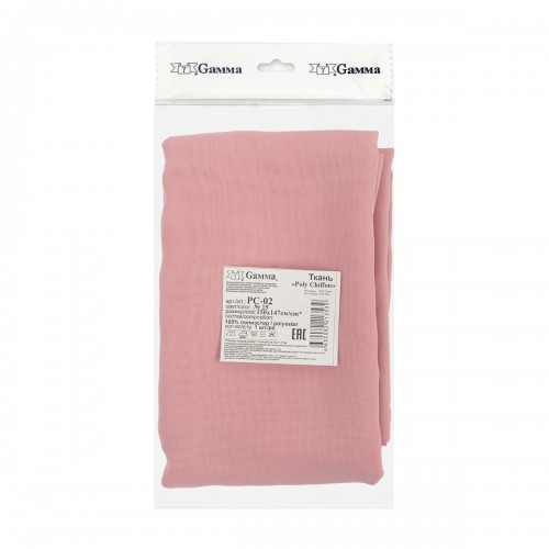 Ткань PC-02   Poly Chiffon   ФАСОВКА   84 г/кв.м ± 5 г/кв.м  150 х  147 см ± 5 см  100\% полиэстер №15 гр.розовый