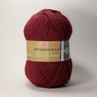 Пряжа Пехорская ПТ "Деревенская"   100\% шерсть   10 шт. х  100 г  250 м ± 15 м №007 бордо