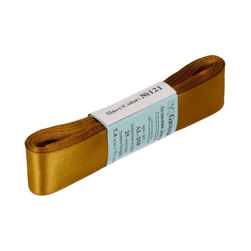 Лента атласная 25 мм ( 1 ")  "Gamma"   AL-25P   ФАСОВКА   5 x  5.4 м №121 св.охра