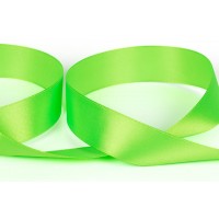 Лента атласная 25 мм ( 1 ")  "Gamma"   AL-25P   ФАСОВКА   5 x  5.4 м №506N(13-0340) зеленый(неон)