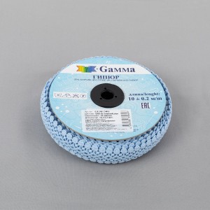 Гипюр "Gamma"   24 мм  GGM-2401   в рулоне   10 м ± 0.2 GP011B  голубой