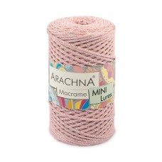 Пряжа ARACHNA "Macrame Mini Lurex"   75\% хлопок, 15\% полиэстер, 10\% люрекс   4 шт. х  250 г ± 10 г  200 м ± 20 м №05 св.розовый-серебро