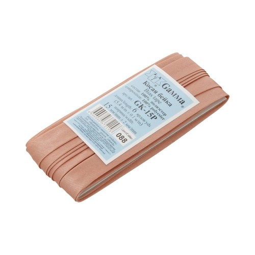 Косая бейка   ФАСОВКА   "Gamma"   GK-15P   14 -  15 мм  5 х  5.4 м №088 гр. розовый
