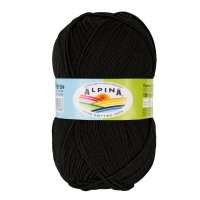 Пряжа ALPINA "VERA"   55\% акрил, 45\% хлопок   5 шт. х  100 г  280 м ± 15 м №02 ЧЕРНЫЙ
