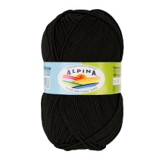 Пряжа ALPINA "VERA"   55\% акрил, 45\% хлопок   5 шт. х  100 г  280 м ± 15 м №02 ЧЕРНЫЙ