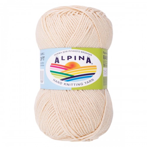 Пряжа ALPINA "BABY SUPER SOFT"   50\% хлопок, 50\% бамбук   10 шт. х  50 г  150 м ± 10 м №12 св.бежевый
