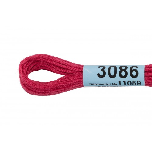 Нитки для вышивания "Gamma"    мулине  ( 3071-3172 )  100\% хлопок   24 x  8 м №3086 гр.малиновый