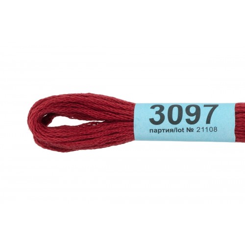 Нитки для вышивания "Gamma"    мулине  ( 3071-3172 )  100\% хлопок   24 x  8 м №3097 гр.бордовый