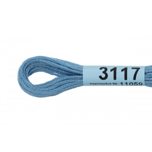 Нитки для вышивания "Gamma"    мулине  ( 3071-3172 )  100\% хлопок   24 x  8 м №3117 голубой