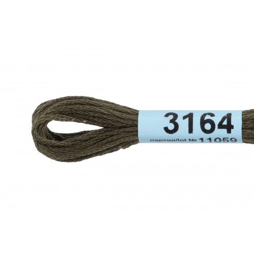 Нитки для вышивания "Gamma"    мулине  ( 3071-3172 )  100\% хлопок   24 x  8 м №3164 т.коричневый-хаки