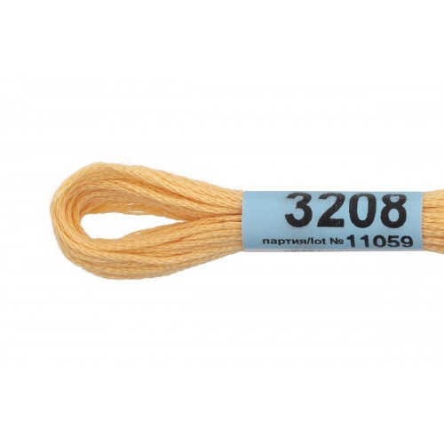 Нитки для вышивания "Gamma"    мулине  ( 3173-6115 )  100\% хлопок   24 x  8 м №3208 т.кремовый